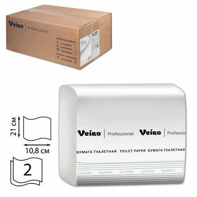 Бумага туалетная VEIRO (Система T3), комплект 30 шт., Comfort, листовая, 250 л, 21х10,8 см, 2-слойная, TV201 (арт. 127093)