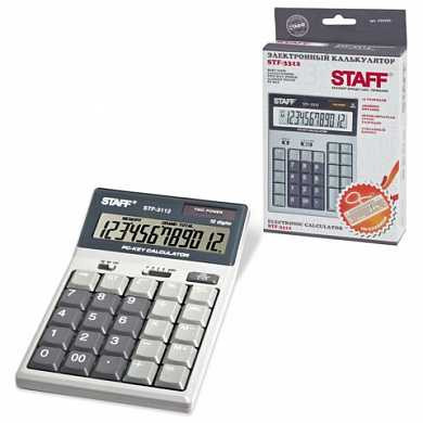 Калькулятор STAFF настольный STF-3112, 12 разрядов, двойное питание, компьютерные клавиши, 175х107мм (арт. 250289)