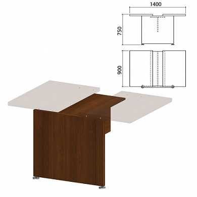Каркас модуля стола для переговоров "Приоритет", 1400х900х750 мм, ноче милано, К-914 (арт. 640401)