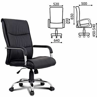 Кресло офисное BRABIX "Space EX-508", экокожа, хром, черное, 530860 (арт. 530860)