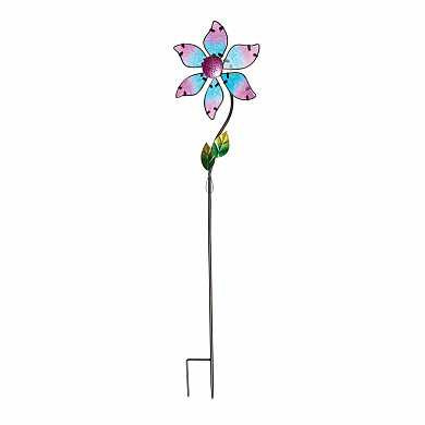 Штекер-флюгер садовый Glass flower 92 см голубой (арт. 07938)