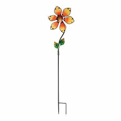 Штекер-флюгер садовый Glass flower 92 см оранжевый (арт. 07937)