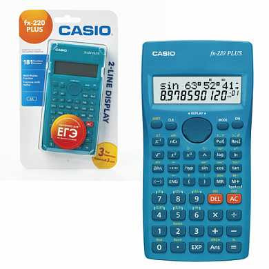 Калькулятор CASIO инженерный FX-220PLUS-S, 181 функция, питание от батареи, 155х78 мм, блистер, сертифицирован для ЕГЭ, FX-220PLUS-S-EH (арт. 250393)