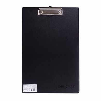 Доска-планшет ОФИСМАГ с верхним прижимом, А4, 23х35 см, картон/ПВХ, черная, 225986 (арт. 225986)