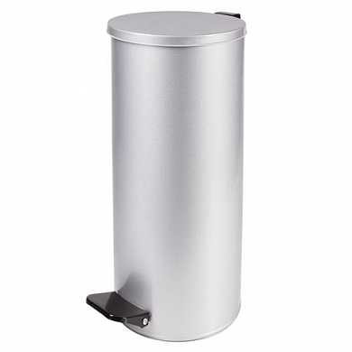 Ведро-контейнер для мусора с педалью УСИЛЕННОЕ, 50 л, кольцо под мешок, серое, оцинкованная сталь (арт. 603986)