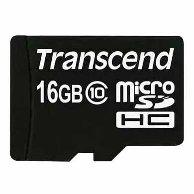Карта памяти micro SDHC, 16 GB, TRANSCEND, 30 Мб/сек. (class 10), TS16GUSDC10 (арт. 512339)