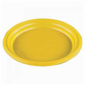 Одноразовые тарелки, КОМПЛЕКТ 100шт, ЭКОНОМ, плоские, d 165мм, полистирол (ПС), желтые, СТИРОЛПЛАСТ (арт. 605076)