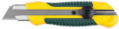 Нож с сегментированным лезвием, KRAFTOOL 09198, двухкомпонентный корпус, механический фиксатор, 25 мм (арт. 09198)