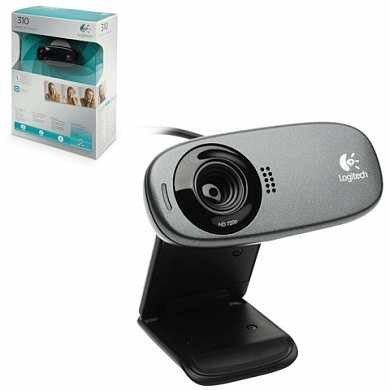 Веб-камера LOGITECH C310, 5 Мпикс., микрофон, USB 2.0, черная, регулируемое крепление (арт. 352967)