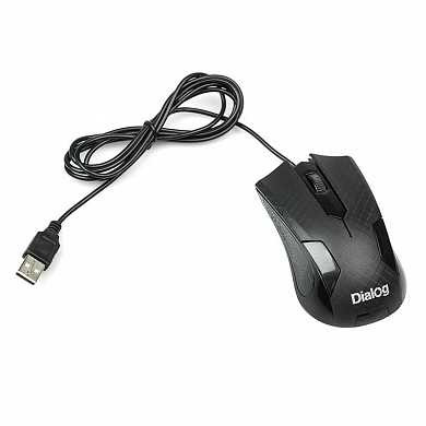 Мышь Dialog Pointer MOP-08U, проводная, оптическая, 3 кнопки, 800dpi, USB, черный, MOP-08U (арт. 654541)