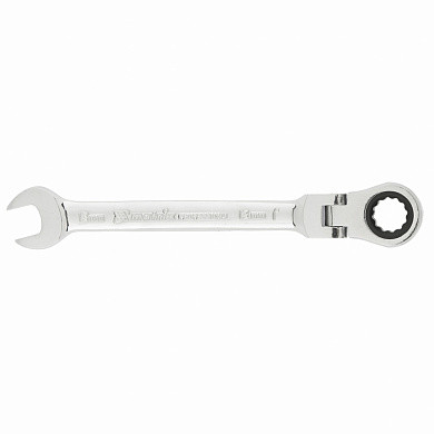 Ключ комбинированный трещоточный, 13мм, CrV, шарнирный, зерк.хром MATRIX PROFESSIONAL (арт. 14865)