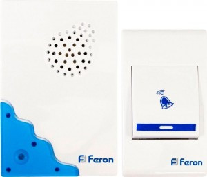 Feron Звонок электрический дверной, 32 мелодии, белый, синий, E-223 23679 (арт. 619859)