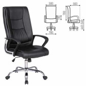 Кресло офисное BRABIX Forward EX-570, хром, экокожа, черное, XXXXXX (арт. 531837)