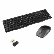 Набор беспроводной GEMBIRD KBS-7100, клавиатура 4 доп клавиши, мышь 3 кнопки + 1 колесо, черный (арт. 512710)