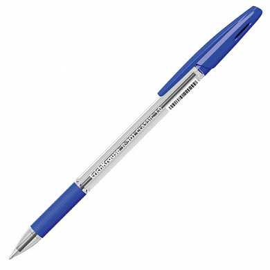 Ручка шариковая ERICH KRAUSE "R-301 Grip", корпус прозрачный, узел 1 мм, линия 0,5 мм, упор, синяя, 39527 (арт. 142853)