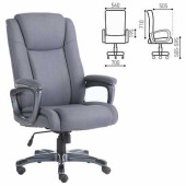 Кресло офисное BRABIX Solid HD-005, НАГРУЗКА до 180 кг, ткань, серое, XXXXXX (арт. 531823)
