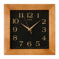 Часы настенные САЛЮТ ДС-2АА25-060, квадрат, черные, деревянная рамка, 31х31х4,5 см (арт. 452316)
