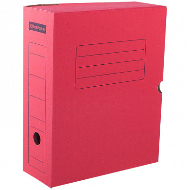 Короб архивный с клапаном OfficeSpace, микрогофрокартон, 100мм, красный, до 900л. (арт. 225407)
