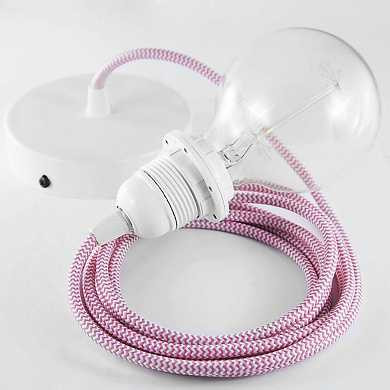 Патрон для плафона со шнуром, розово-белый (арт. 1997100)