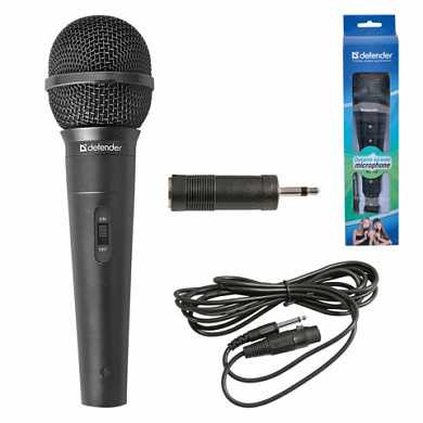 Микрофон DEFENDER MIC-130, проводной, кабель 5 м, черный, 64131 (арт. 511720)