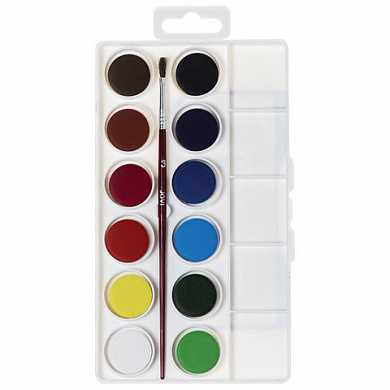 Краски акварельные JOVI, 12 цветов, с кистью, пластиковая коробка, европодвес, 800/12 (арт. 191346)