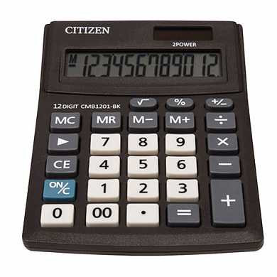Калькулятор CITIZEN BUSINESS LINE CMB1201BK, настольный, 12 разрядов, двойное питание, 100x136 мм (арт. 250433)