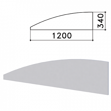 Экран-перегородка "Монолит", 1200х16х340 мм, цвет серый (КОМПЛЕКТ) (арт. 980233)