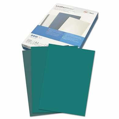 Обложки для переплета GBC, комплект 100 шт., LeatherGrain (тиснение под кожу), A4, картон, зеленые, CE040045 (арт. 530163)
