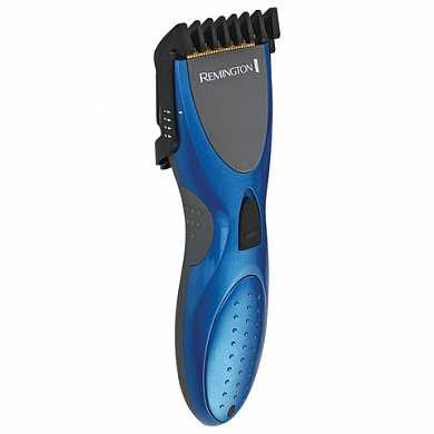 Машинка для стрижки волос REMINGTON HC335, 2 насадки, расческа, ножницы, аккумулятор+сеть, синяя (арт. 453654)