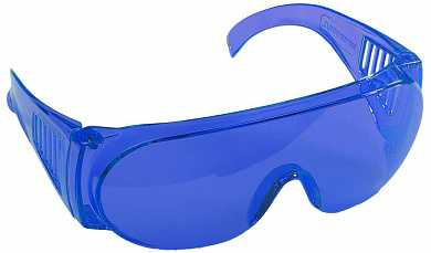 Очки STAYER "STANDARD" защитные, поликарбонатная монолинза с боковой вентиляцией, голубые (арт. 11047)