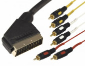 Шнур SCART Plug - 6RCA Plug 1.5М (GOLD) REXANT, 17-1512 (арт. 612385)