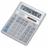 Калькулятор CITIZEN настольный SDC-888 XWH, 12 разрядов, двойное питание, 203х158 мм, белый (арт. 250301)