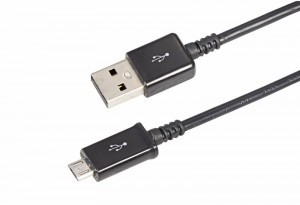USB кабель microUSB длинный штекер 1М черный REXANT цена за шт (10), 18-4268 (арт. 608009)
