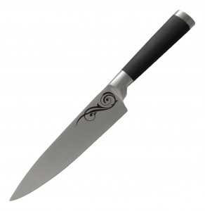 Нож Mal-01Rs (Поварской) Прорезин. Ручка, Лезвие 20См, Кованый 985361 (арт. 388379)