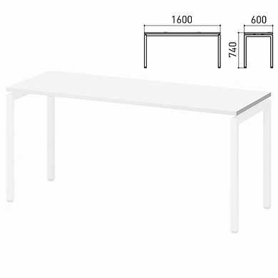 Столешница стола на металлокаркасе "Кубика", 1600х600х740 мм, белый, 402728-290 (арт. 640853)