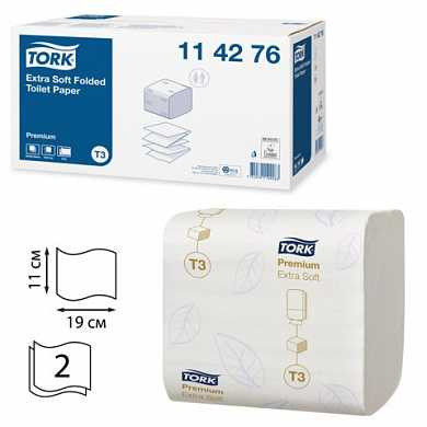Бумага туалетная TORK (Система Т3), комплект 30 шт., Premium E Soft, листовая, 252 л., 11х19 см, 2-слойная, 114276 (арт. 124549)