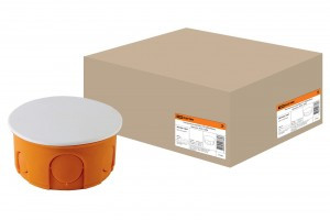 TDM коробка распред. D80х40мм СУ для твердых стен с крышкой, винты, оранжев. IP20 (175) SQ1402-1007 (арт. 510048)