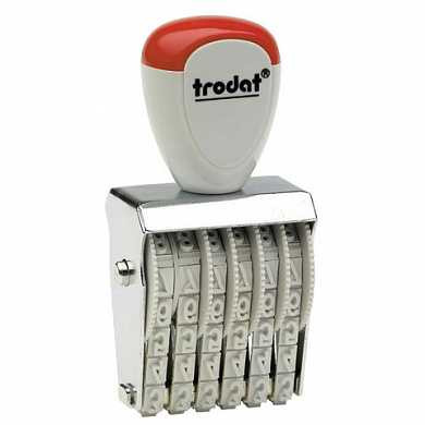Нумератор ручной ленточный, 6 разрядов, оттиск 27х4 мм, TRODAT 1556, 54886 (арт. 236808)