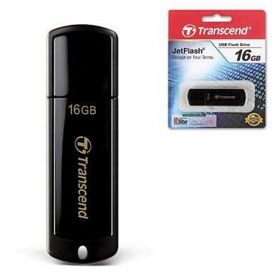 Флэш-диск 16 GB, TRANSCEND Jet Flash 350, USB 2.0, черный, TS16GJF350 (арт. 510968)