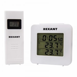 Электронный термометр с часами и беспроводным выносным датчиком, 70-0592 (арт. 612623)