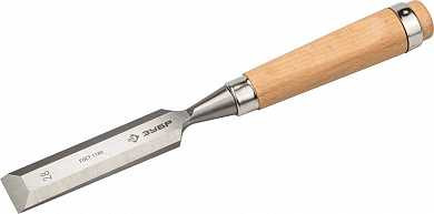 Стамеска-долото ЗУБР "ЭКСПЕРТ" с деревянной ручкой, хромованадиевая, 28мм (арт. 18096-28)
