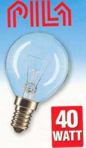 Лампа накаливания Pila P45 E14 40W Шар Прозрачная (арт. 1992)