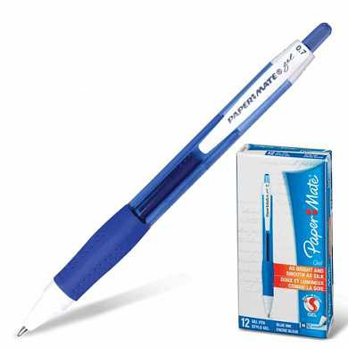Ручка гелевая автоматическая PAPER MATE "PM Gel", корпус тонированный синий, узел 1 мм, линия 0,7 мм, синяя, S0903220 (арт. 141657)
