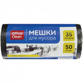 Мешки для мусора 35л OfficeClean ПНД, 48*55см, 6мкм, 50шт., черные, в рулоне (арт. 243959/А)