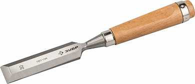 Стамеска-долото ЗУБР "ЭКСПЕРТ" с деревянной ручкой, хромованадиевая, 30мм (арт. 18096-30)