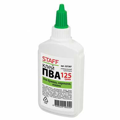 Клей ПВА STAFF 125 г, с дозатором (арт. 227387) купить в интернет-магазине ТОО Снабжающая компания от 245 T, а также и другие Клей ПВА на сайте dulat.kz оптом и в розницу