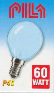 Лампа накаливания Pila P45 E14 60W Шар Матовая (арт. 1995)