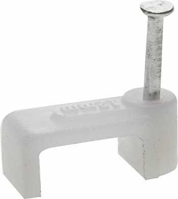 Скоба-держатель для плоского кабеля, с оцинкованным гвоздем, 8 мм, 50 шт, ЗУБР (арт. 45112-08)