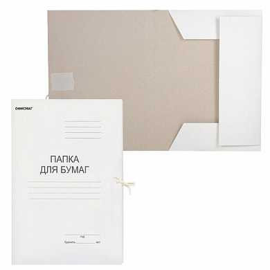 Папка для бумаг с завязками картонная ОФИСМАГ, гарантированная плотность 280 г/м2, до 200 листов, 124569 (арт. 124569)