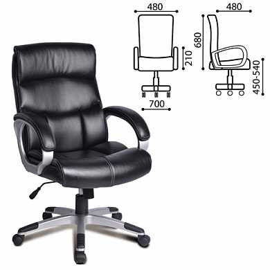 Кресло офисное BRABIX "Impulse EX-505", экокожа, черное, 530876 (арт. 530876)